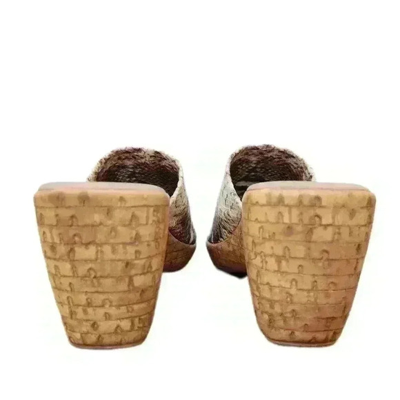 Onex Cork Wedge Sandals,Made in Italy, Faux Snakeskin, US Women's 6 EU 37 - Picture 3 of 5